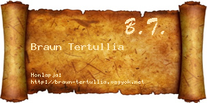 Braun Tertullia névjegykártya